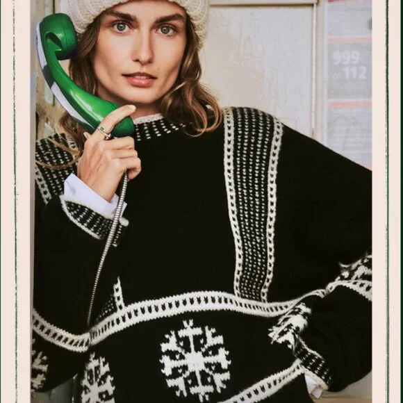 NWT Banana Republic Fair Isle Crew-neck Sweater 2025 HOLIDAY Collection Preview - Picture 2 of 9